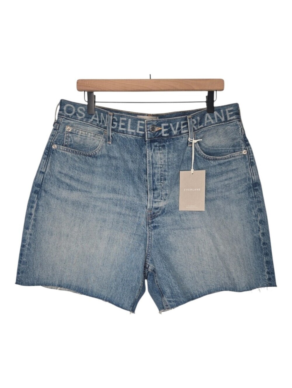 Everlane Womens The Local Rigid Way High Rise Mom Denim Jean Shorts 32